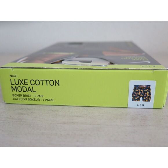 Nike KE1022-450 Mens Sz L Luxe Cotton Modal Boxer Brief Teal Blue All Over Print - Picture 3 of 4